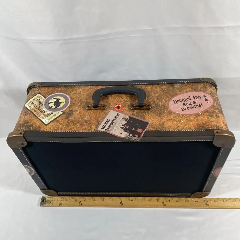 Halloween Animated Motion Activated Suitcase Prop w/ 3D Scary Skull WORKS 18x12